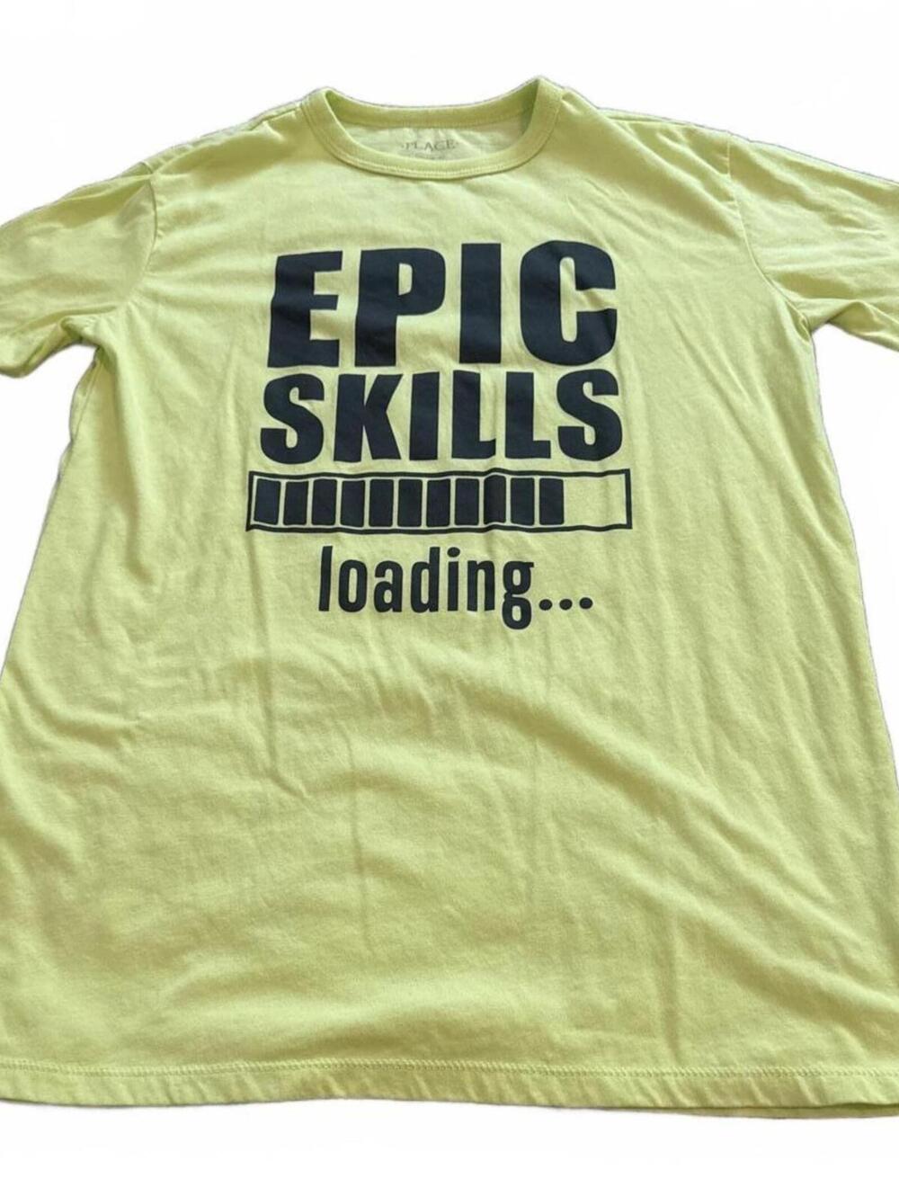 PLACE Boys XXL Yellow Casual T-Shirt Epic Skills Loading Graphic
